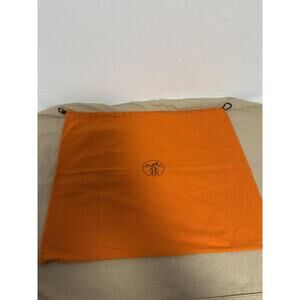 Hermes Dust Bag Orange Drawstring Logo Pouch Storage Replacement Handbag Purse
